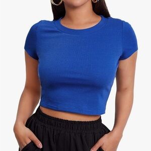 Romwe Women’s Casual Ribbed Crop Top